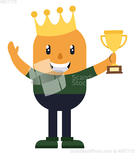 Image of Man celebrating victory, illustration, vector on white backgroun