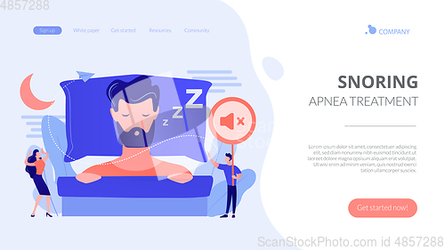 Image of Night snoring concept landing page.