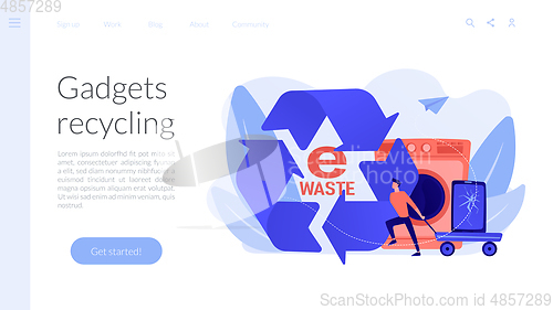Image of E-waste reduction concept landing page.