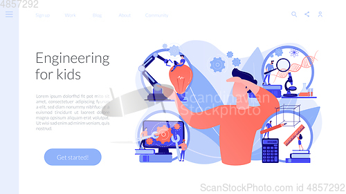 Image of STEM education concept landing page