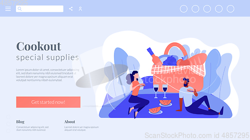 Image of Summer picnic concept landing page.