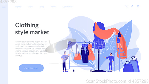 Image of Fashion industry concept landing page.