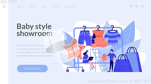 Image of Kids fashion concept landing page.