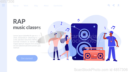 Image of Hip-hop music concept landing page.