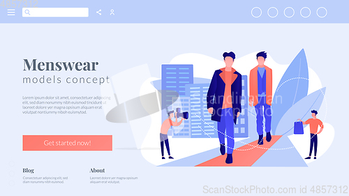 Image of Men style and fashion concept landing page.