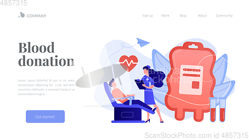 Image of Blood donation concept landing page.