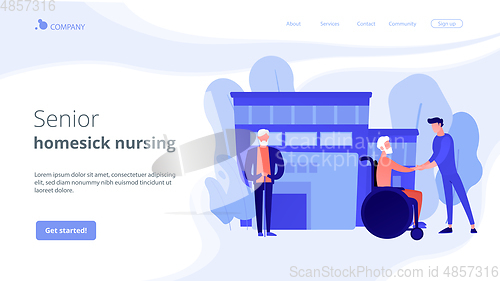 Image of Elderly care concept landing page