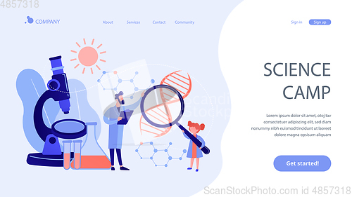 Image of Science camp concept landing page.