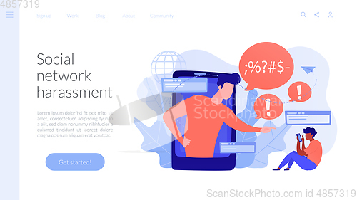 Image of Cyberbullying concept landing page.