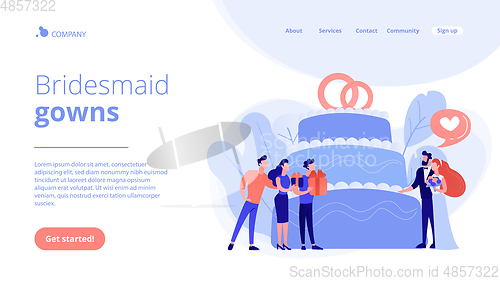Image of Wedding party concept landing page.