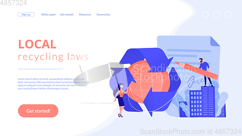 Image of Government mandated recycling concept landing page.