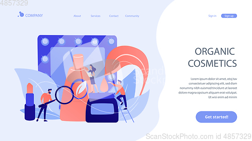 Image of Organic cosmetics concept landing page.
