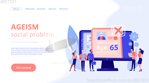 Image of Ageism social problem concept landing page