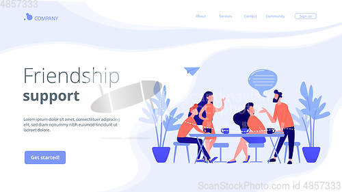 Image of Friends meeting concept landing page.