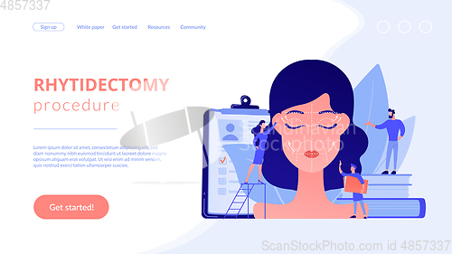 Image of Face lifting concept landing page.