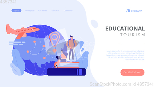 Image of Educational tourism concept landing page