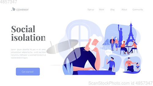 Image of Social isolation concept landing page