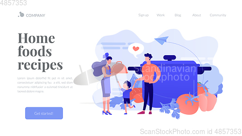 Image of Home cooking concept landing page.