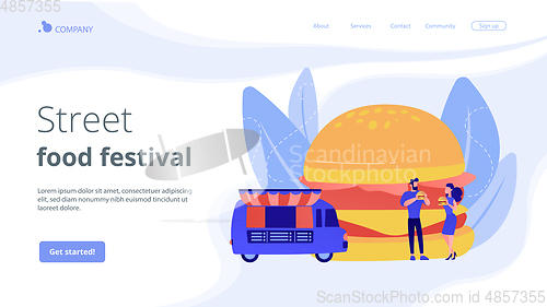 Image of Street food concept landing page.