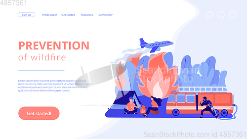 Image of Prevention of wildfire concept landing page.