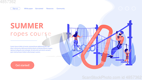 Image of Summer ropes course concept landing page.