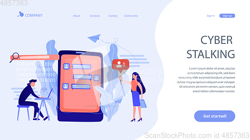 Image of Cyberstalking concept landing page.