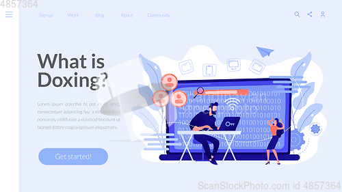 Image of Doxing concept landing page.