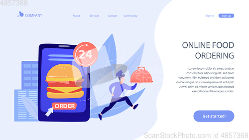 Image of Food delivery service concept landing page.