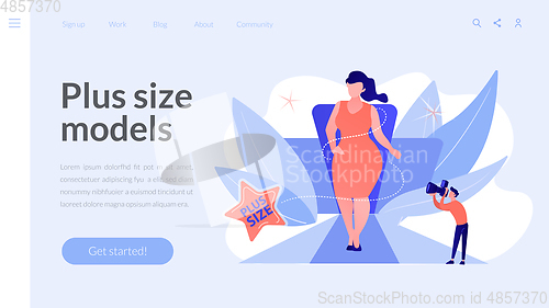 Image of Plus size models concept landing page.