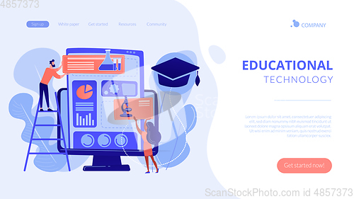 Image of Learning management system concept landing page.