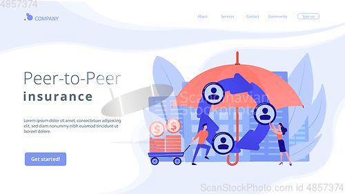 Image of Peer-to-Peer insurance concept landing page.