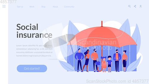 Image of Social insurance concept landing page.