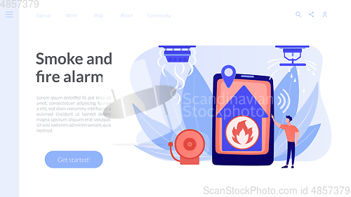 Image of Fire alarm system concept landing page.