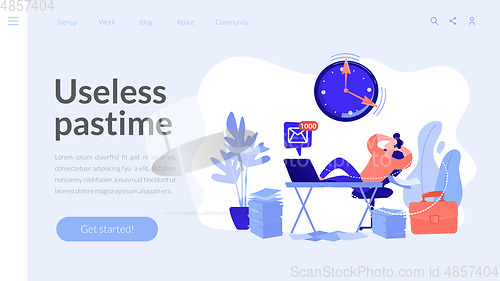 Image of Procrastination concept landing page.