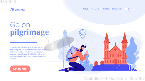 Image of Christian pilgrimages concept landing page.