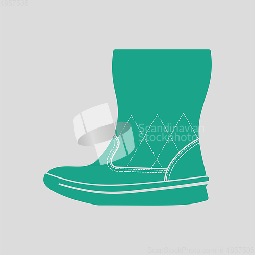 Image of Woman fluffy boot icon