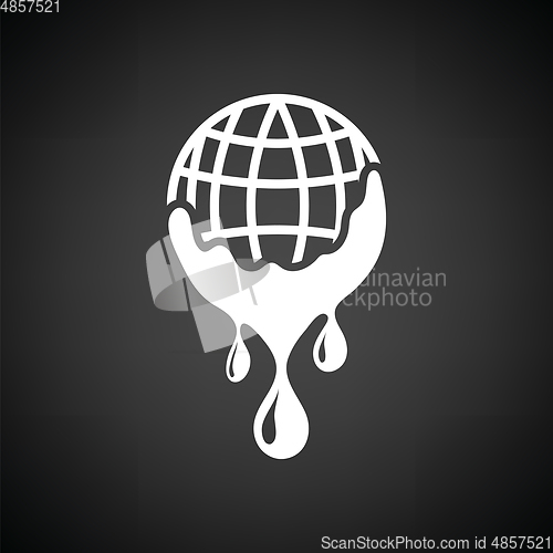 Image of Planet flowing down water icon