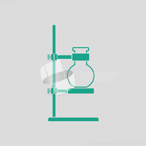 Image of Icon of chemistry flask griped in stand