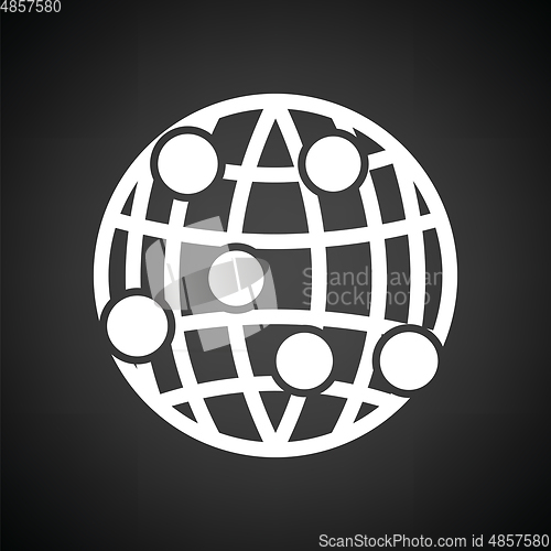 Image of Globe connection point icon