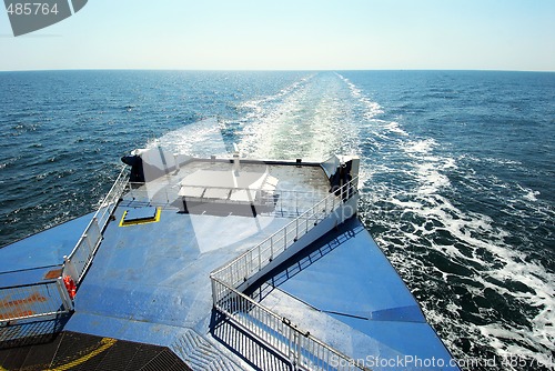 Image of On a ferryboat on the sea