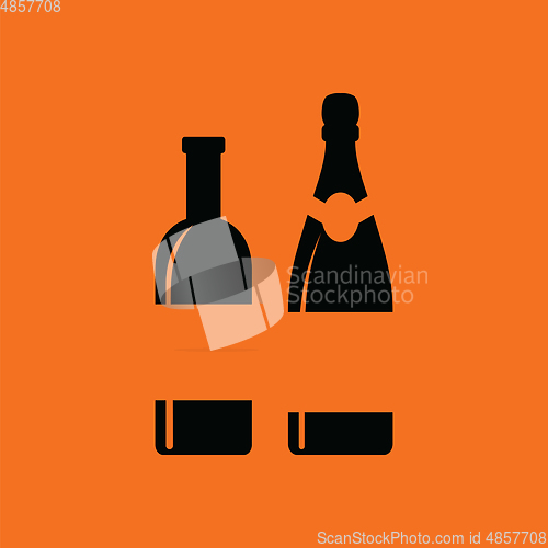 Image of Wine and champagne bottles icon