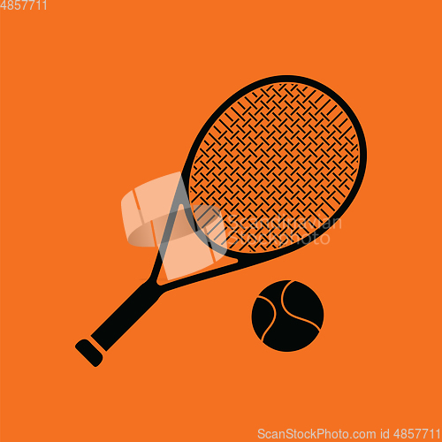 Image of Tennis rocket and ball icon