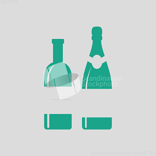 Image of Wine and champagne bottles icon