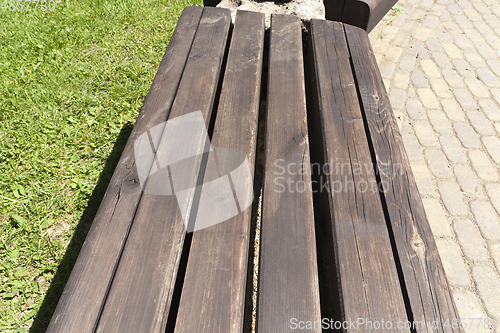 Image of wooden bench park