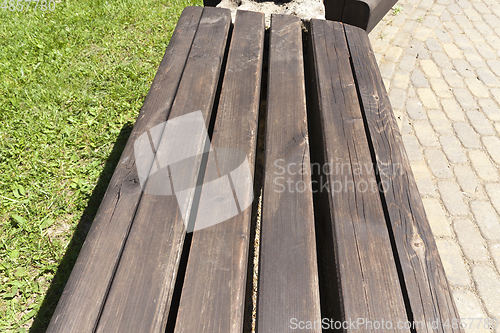 Image of wooden bench park