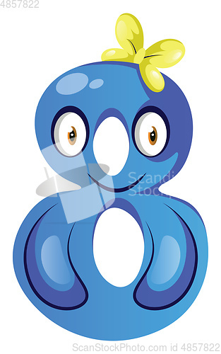 Image of Blue monster in number eight shape illustration vector on white 