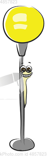 Image of A laughing worm crawling on a light lamp vector or color illustr