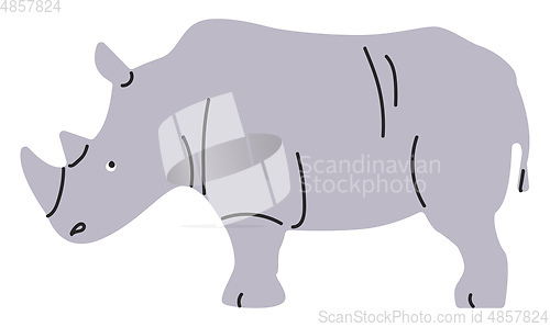 Image of Painting of a grey rhinoceros vector or color illustration