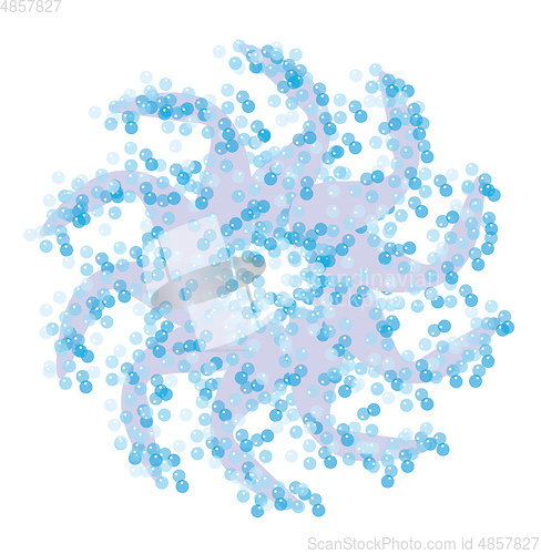 Image of A unique symbol made with bubbles of blue shade vector color dra