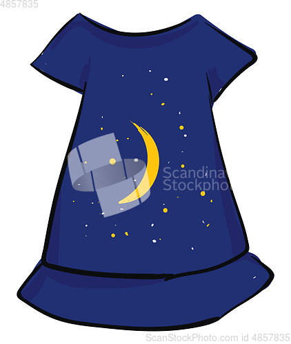 Image of Painting of a showcase blue-colored women\'s nightie vector or co